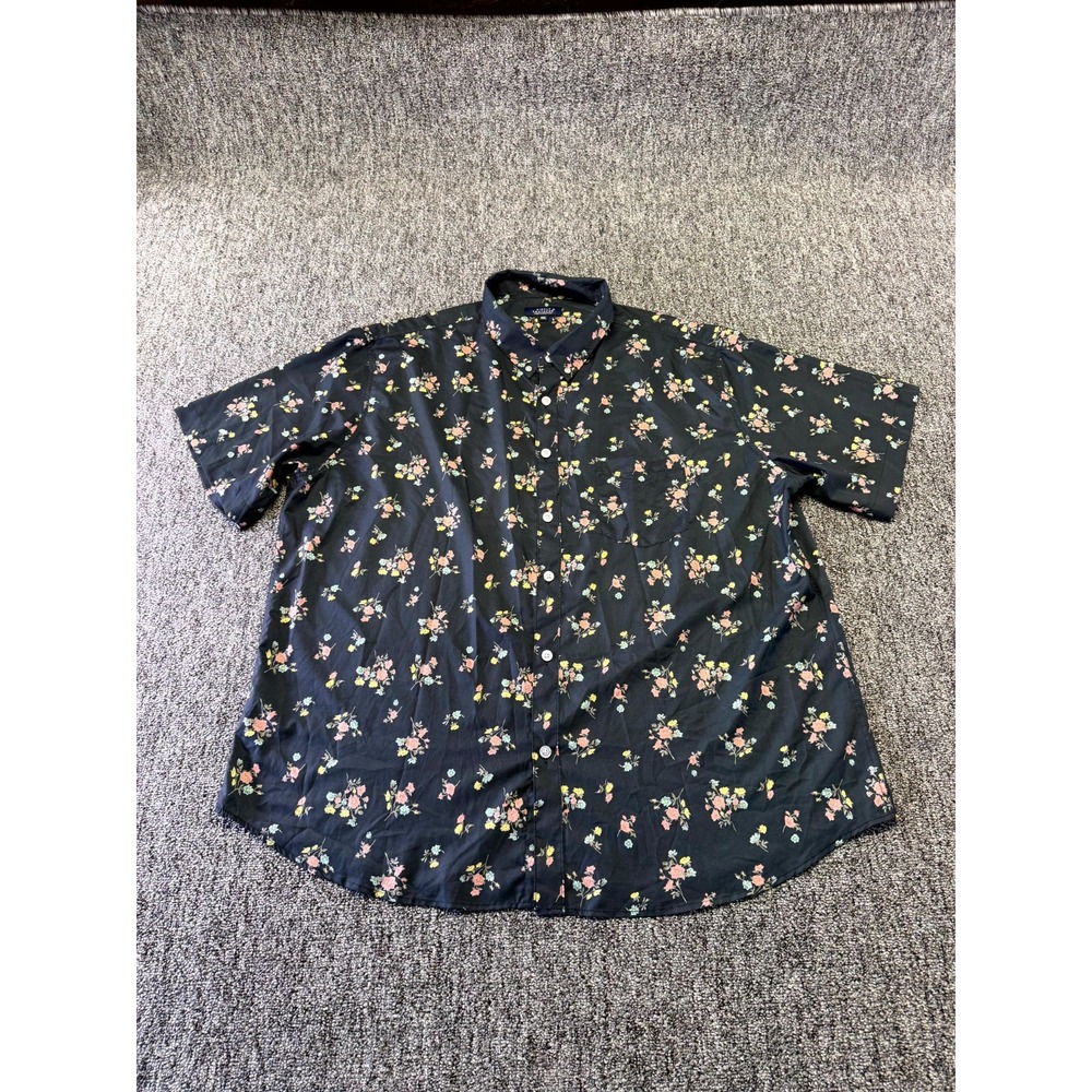 Simply Southern Shirt Mens 2XL Black Floral Casual Short Sleeve Button Down